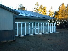 The outside of our dog boarding facility